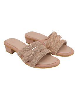 Veruschka By Payal Kothari - Embellished Pink Embellished Rock Candy Block Heels