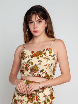 Zink London - Women's Beige Printed Top