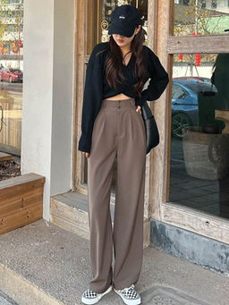 Off Duty India - Korean Baggy Pants-Coco Brown