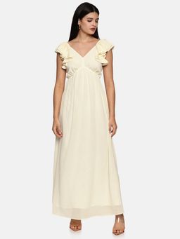 IS.U - Women Cream Back Cut Out Dress