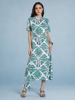 HELLCAT - Women Green Asymmetrical Hem Dress