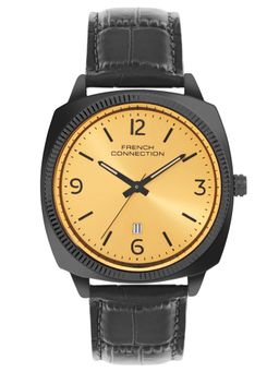 French Connection - Men's Mustard Dial Analog watch- FCN084BBL (M)