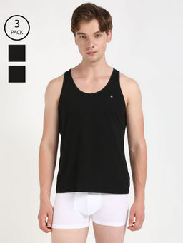 Tommy Hilfiger - Solid Black Vest (Pack of 3)
