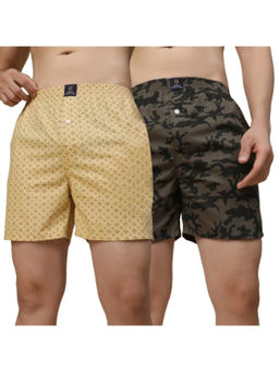 Urban Scottish - Mens Cotton Side Pockets Printed Boxers (Pack of 2)