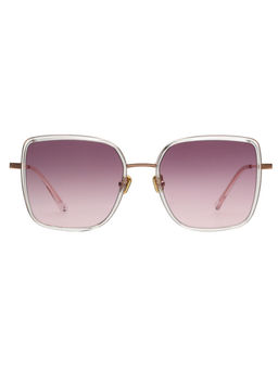 Scott Sunglasses - Womens Smoke Pink Lens Crystal Square Sunglasses - 2985 Ivy C3 S (56)