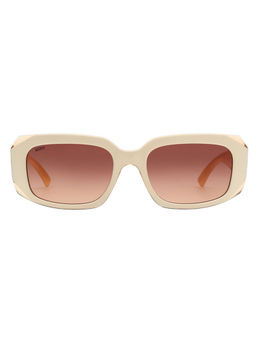 Scott Sunglasses - Womens Smoke Brown Lens White Peach Rectangle Sunglasses - 3029 Meredith C2 S (54)