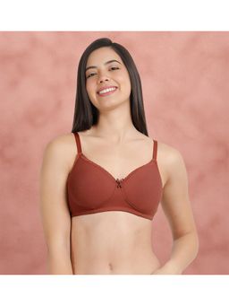 Shyaway - Rustic Brown Lace Neckline Padded Everyday Bra