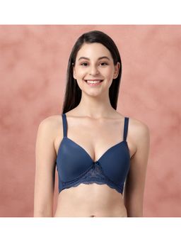 Shyaway - Taabu By Dipper Blue Lace Everyday Padded Wirefree T-Shirt Bra