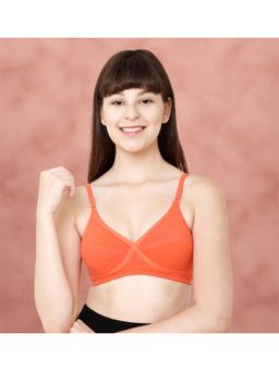 Shyaway - Orange Criss Cross Neckline Cotton Unpadded Everyday Bra