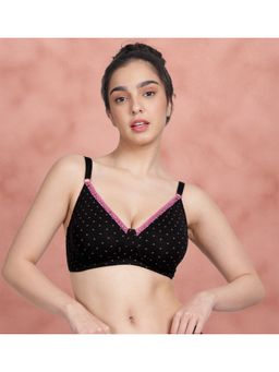 Shyaway - Blackbeauty Black Polka Printed 3/4Th Coverage Bra