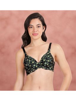 Shyaway - Hana Black Floral Broad Winged Seamless T-Shirt Bra