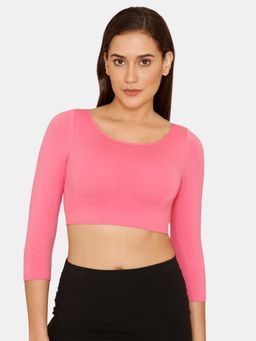 Zivame - Double Layered Non Wired Blouse Bra with Removable Cookies - Hot Pink