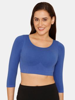 Zivame - Double Layered Non Wired Blouse Bra with Removable Cookies - Sodalite Blue