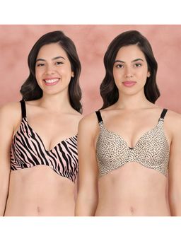 Shyaway - Broad Winged T-Shirt Bra Multiway Seamless Wired 3/4Th Coverage Bra (Pack of 2)