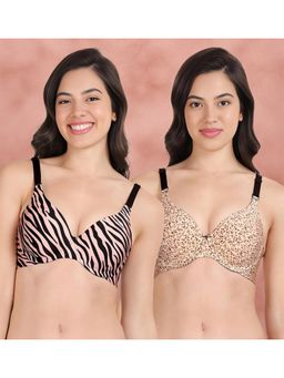 Shyaway - Broad Winged T-Shirt Bra Multiway Seamless Wired3/4Th Coverage Bra (Pack of 2)