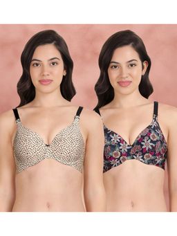 Shyaway - Broad Winged T-Shirt Bra Multiway Seamless Wired 3/4Th Coverage Bra (Pack of 2)