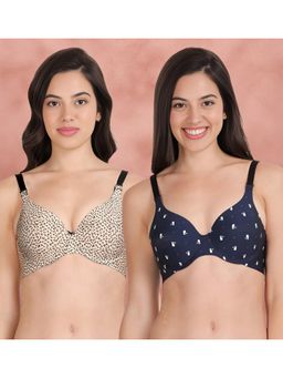 Shyaway - Broad Winged T-Shirt Bra Multiway Seamless Wired 3/4Th Coverage Bra (Pack of 2)
