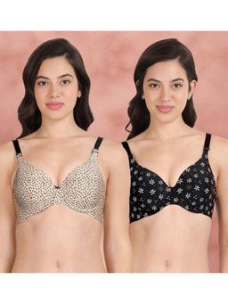 Shyaway - Broad Winged T-Shirt Bra Multiway Seamless Wired 3/4Th Coverage Bra (Pack of 2)
