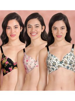 Shyaway - Broad Winged T-Shirt Bra Multiway Seamless Wired 3/4Th Coverage Bra (Pack of 3)