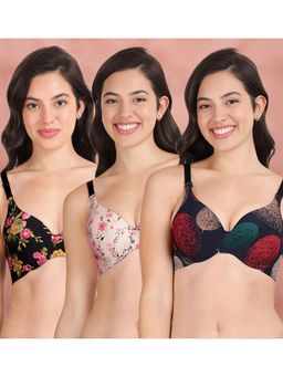 Shyaway - Broad Winged T-Shirt Bra Multiway Seamless Wired 3/4Th Coverage Bra (Pack of 3)