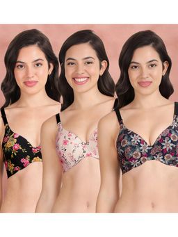 Shyaway - Broad Winged T-Shirt Bra Multiway Seamless Wired 3/4Th Coverage Bra (Pack of 3)