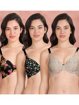 Shyaway - Broad Winged T-Shirt Bra Multiway Seamless Wired 3/4Th Coverage Bra (Pack of 3)