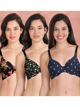Shyaway - Broad Winged T-Shirt Bra Multiway Seamless Wired 3/4Th Coverage Bra (Pack of 3)