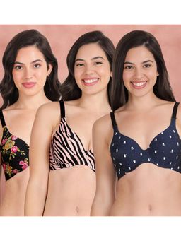 Shyaway - Broad Winged T-Shirt Bra Multiway Seamless Wired 3/4Th Coverage Bra (Pack of 3)