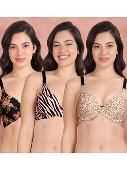 Shyaway - Broad Winged T-Shirt Bra Multiway Seamless Wired 3/4Th Coverage Bra (Pack of 3)