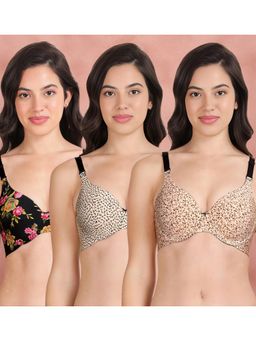 Shyaway - Broad Winged T-Shirt Bra Multiway Seamless Wired 3/4Th Coverage Bra (Pack of 3)
