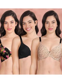 Shyaway - Broad Winged T-Shirt Bra Multiway Seamless Wired 3/4Th Coverage Bra (Pack of 3)