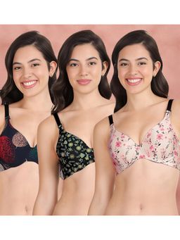 Shyaway - Broad Winged T-Shirt Bra Multiway Seamless Wired 3/4Th Coverage Bra (Pack of 3)