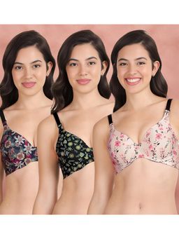 Shyaway - Broad Winged T-Shirt Bra Multiway Seamless Wired 3/4Th Coverage Bra (Pack of 3)