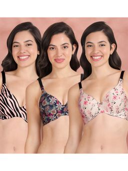 Shyaway - Broad Winged T-Shirt Bra Multiway Seamless Wired 3/4Th Coverage Bra (Pack of 3)