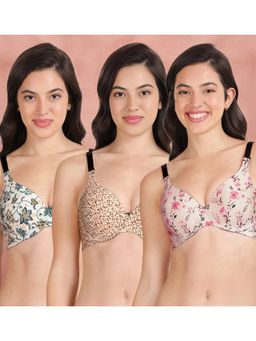 Shyaway - Broad Winged T-Shirt Bra Multiway Seamless Wired 3/4Th Coverage Bra (Pack of 3)