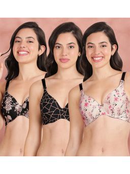 Shyaway - Broad Winged T-Shirt Bra Multiway Seamless Wired 3/4Th Coverage Bra (Pack of 3)