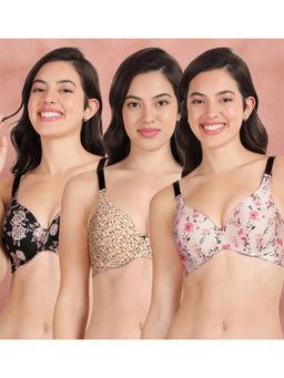 Shyaway - Broad Winged T-Shirt Bra Multiway Seamless Wired 3/4Th Coverage Bra (Pack of 3)