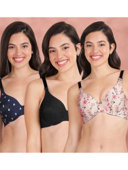 Shyaway - Broad Winged T-Shirt Bra Multiway Seamless Wired 3/4Th Coverage Bra (Pack of 3)