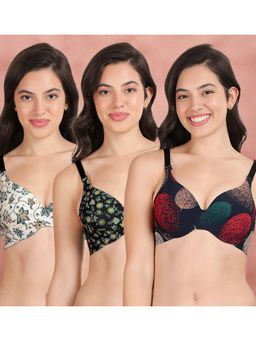 Shyaway - Broad Winged T-Shirt Bra Multiway Seamless Wired 3/4Th Coverage Bra (Pack of 3)