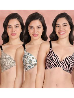 Shyaway - Broad Winged T-Shirt Bra Multiway Seamless Wired 3/4Th Coverage Bra (Pack of 3)