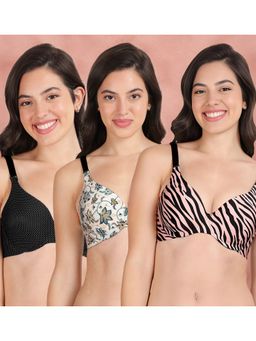 Shyaway - Broad Winged T-Shirt Bra Multiway Seamless Wired 3/4Th Coverage Bra (Pack of 3)