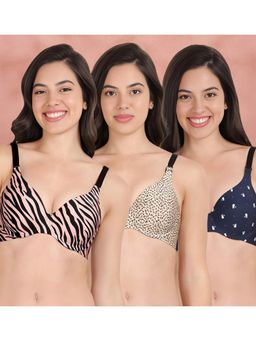 Shyaway - Broad Winged T-Shirt Bra Multiway Seamless Wired 3/4Th Coverage Bra (Pack of 3)