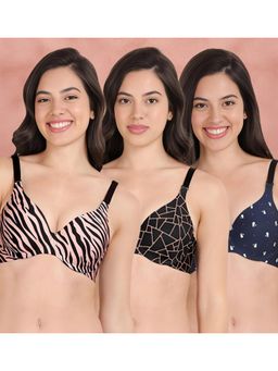 Shyaway - Broad Winged T-Shirt Bra Multiway Seamless Wired 3/4Th Coverage Bra (Pack of 3)