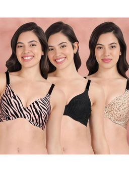 Shyaway - Broad Winged T-Shirt Bra Multiway Seamless Wired 3/4Th Coverage Bra (Pack of 3)