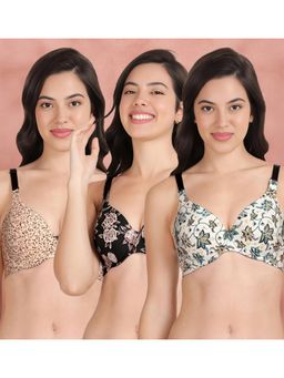 Shyaway - Broad Winged T-Shirt Bra Multiway Seamless Wired 3/4Th Coverage Bra (Pack of 3)