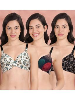 Shyaway - Broad Winged T-Shirt Bra Multiway Seamless Wired 3/4Th Coverage Bra (Pack of 3)