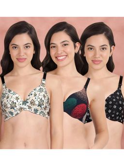 Shyaway - Broad Winged T-Shirt Bra Multiway Seamless Wired 3/4Th Coverage Bra (Pack of 3)
