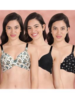 Shyaway - Broad Winged T-Shirt Bra Multiway Seamless Wired 3/4Th Coverage Bra (Pack of 3)