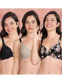 Shyaway - Broad Winged T-Shirt Bra Multiway Seamless Wired 3/4Th Coverage Bra (Pack of 3)