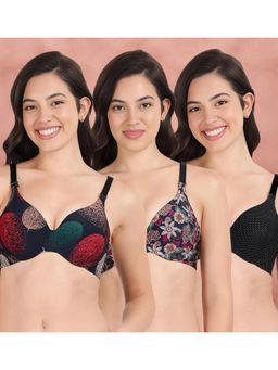 Shyaway - Broad Winged T-Shirt Bra Multiway Seamless Wired 3/4Th Coverage Bra (Pack of 3)